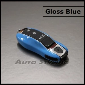 Cubierta de llave azul Miami para estuche remoto Porsche carcasa de repuesto borde lateral - Imagen 1 de 5