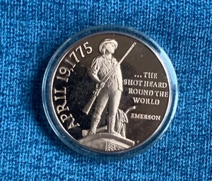 Franklin Mint Proof Commemorative Bronze Minuteman Half Dollar Coin - Picture 1 of 2