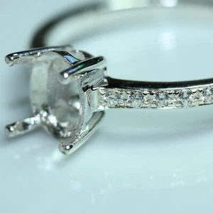 7x5 MM. Oval cut semi-mount ring setting sterling silver 925# 056 pre order - Picture 1 of 5