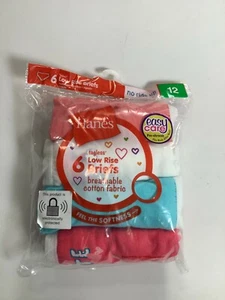 Girls Hanes Multicolor Low Rise Briefs Size 12 6 pack NEW! - Picture 1 of 3