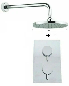 Crosswater Round 1 Way Concealed Thermostatic Valve 250 Over Head Rain Shower - Picture 1 of 8