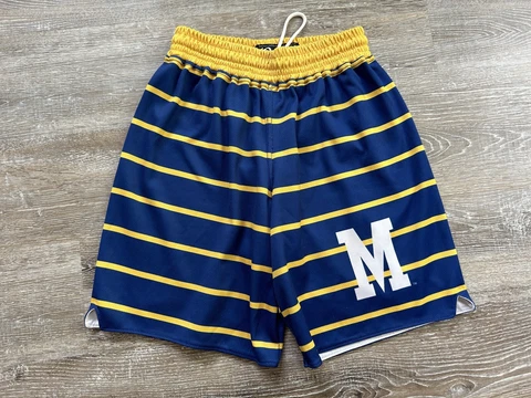 19Nine Marquette Golden Eagles basketball shorts 1969-70 Away Sz M Retro Striped Cover