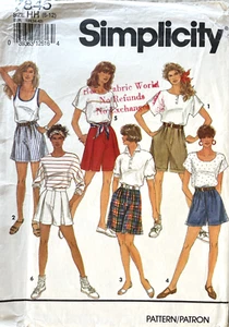 Pantalones Cortos Simplicity Misses’ Años 90 Patrón 7845 Talla 6-12 SIN CORTAR - Imagen 1 de 2