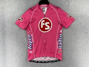 Verge Cycling Jersey Womens Medium Pink Full Zip 100% Polyester Rear Pocket