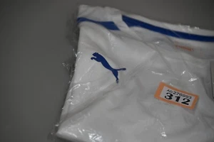 Puma Dry Cell T-Shirt White/ Blue sleeves/ side stripe 30/32 (O tag312) - Picture 1 of 3