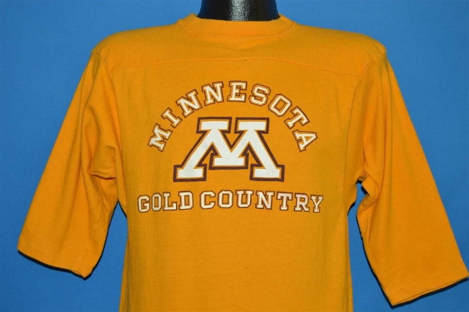 vintage 70s MINNESOTA GOLD COUNTRY CHAMPION BLUE BAR YELLOW JERSEY t-shirt M - Image 1 of 4