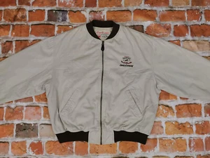 *CHEVIGNON VINTAGE BOMBER DENIM JACKE*WORLD TRAVELER*BEIGE*GR: XXL*TIP TOP - Bild 1 von 9