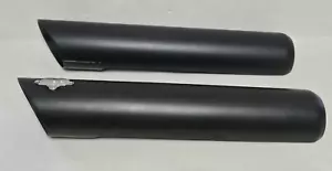 Vance & Hines Twin Slash 3" Black Slip-On Muffler Shields HD Fat Boy '07-'17 - Picture 1 of 20