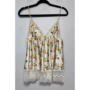 Vtg Y2K Victoria's Secret Coquette Lace Babydoll Cami Medium Cottagecore Floral - Picture 1 of 7