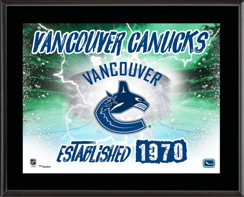 Vancouver Canucks 10.5x13 Horizontal Team Logo Plaque Authentic Cover