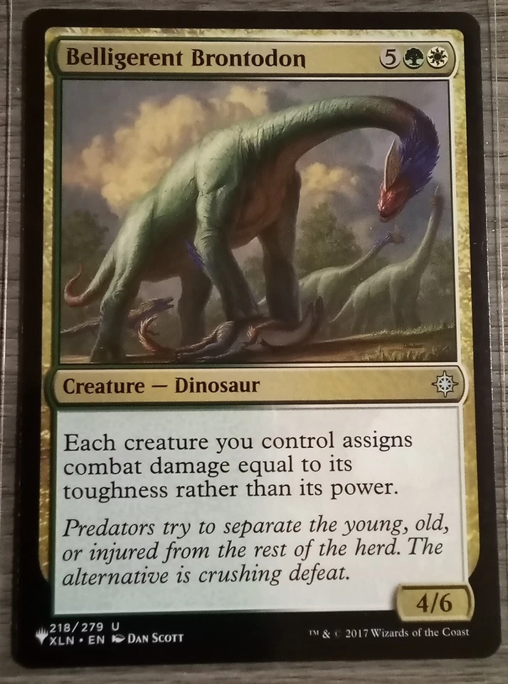Belligerent Brontodon #218/279 MTG The List - Ixalan Uncommon Near Mint - Image 1 of 1