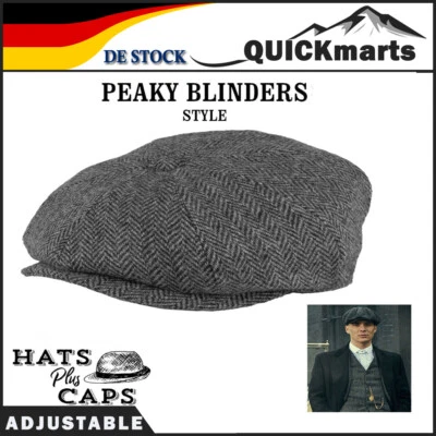 Schiebermütze Herren Schlägermütze Flatcap Cap Mütze Kappe Schirmmütze Gatsby - Bild 1 von 4