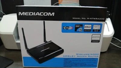 Mediacom M-Ntwra300 Modem, Router, Wireless N300 ADSL 2+ (4 Lan Ports) - Image 1 of 4