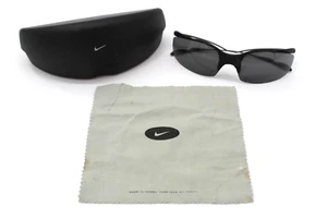 Vintage RARE! Nike Gunmetal Matte Black Half Rim Sunglasses #911 Italy Case - Picture 1 of 14