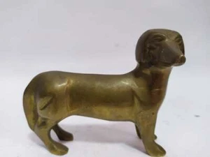 Vintage Decorative Brass Dachshund Dog Figurine - Picture 1 of 9