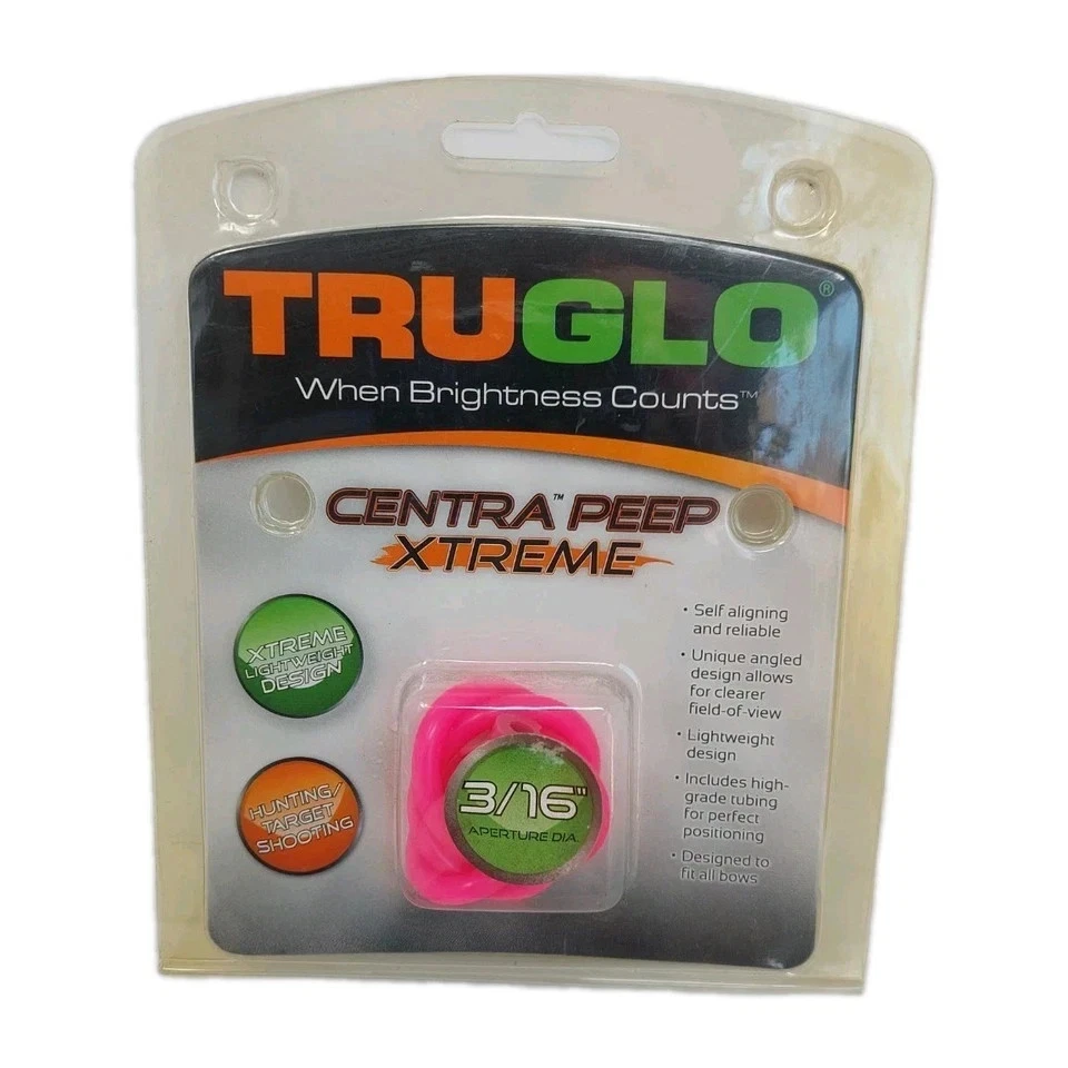 Truglo Centra Peep Xtreme 3/16" Tubo Peep CON TUBO Rosa Nuevo Foto 1 de 1