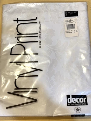 Vinyl Print Flannel Back Tablecloth by Decor Home Fashions 52"x52" Satin Damask - Image 1 of 3