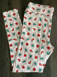 NWT LuLaRoe 2025 Warm Wishes Holiday Leggings OS One Size - As Pictured - Picture 1 of 3