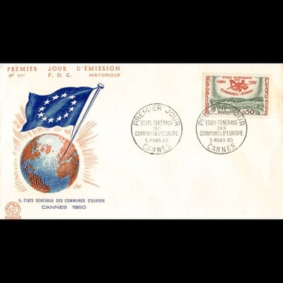 FDC n° 326 - Etats généraux des communes d'europe - oblit Cannes 5/3/60 - Photo 1/2