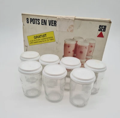 Anciens pots  en verre  pour yaourt SEB (lot de 7) dans boite d'origine - A69 - Photo 1/4