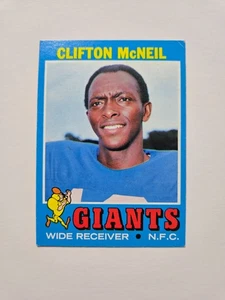 Tarjeta de fútbol americano Clifton McNeil 1971 Topps #15 New York Giants - Imagen 1 de 2