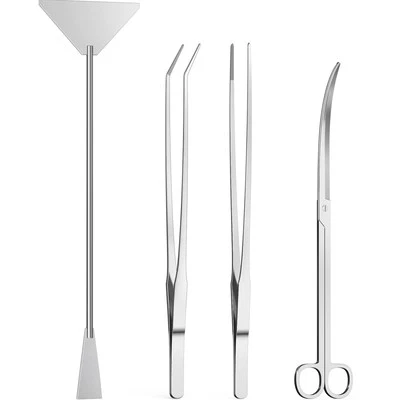 JEIMIER 4Pcs Aquascaping Tools, Aquascape Kit, Long and Strong Aquarium Tweezers, Sci...
