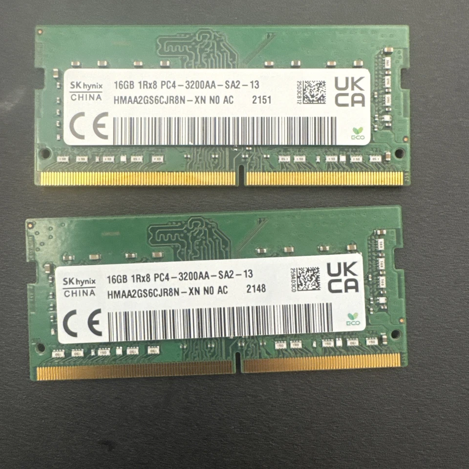SK Hynix 32Gb (2 x 16Gb) 1Rx8 PC4-3200AA-SA2-13 Memory - Image 1 of 1