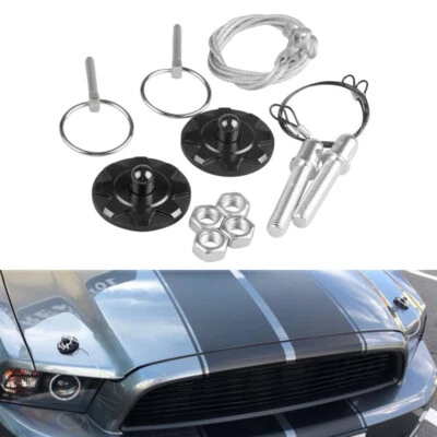 2PCS Car Hood Pin Appearance Kit Universal CNC Billet Aluminum & Rings G2M7 - Image 1 of 4