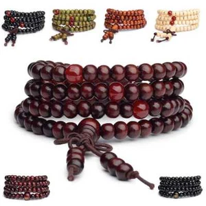 Tibetan 108 Mala Prayer Beads Sandalwood Buddhist Bracelet Necklace Meditation - Picture 1 of 66