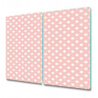 Tempered Glass Worktop Saver Polka Dot Pink Dots Cute 2x30x52
