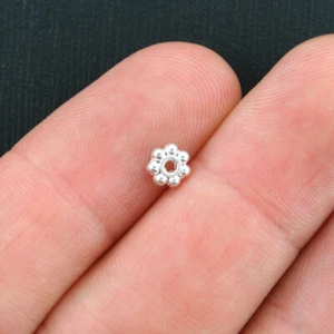 50 Spacer Beads Silver Tone - SC2986 - Picture 1 of 1