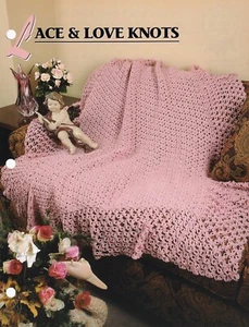 Annie's Crochet Afghan LACE & LOVE KNOTS Pattern Leaflet - Picture 1 of 1