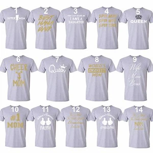 Mother's Day t shirt Queen Wife Mom Boss T-shirt Super Tired Grandma tshirt Gray - Picture 1 of 16