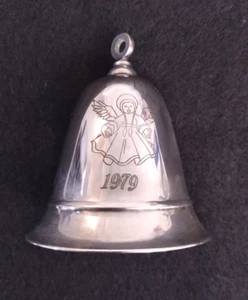 1979 Warwick by W Bell & Co. Silver Plated Christmas Angel Music Box Bell 2-3/4" - Picture 1 of 6