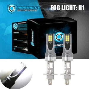 Pair H1 100W 10000LM LED Fog Light Bulb Car Driving Lamp High Power 6000K White - Picture 1 of 12