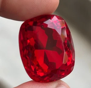 Certified 92 Ct Blood Red Ruby Cushion Shape Loose Natural Gemstone Huze SIZE - Picture 1 of 12