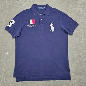 Camisa Polo Ralph Lauren Hombres Grande Azul Marino Rugby BIG PONY Bandera de Francia - Imagen 1 de 7