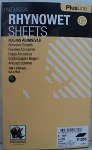 Indasa 1000 Grit Half Sheets Wet/Dry Sandpaper. 50 Sheets # 2-1000 Free Ship - Picture 1 of 1