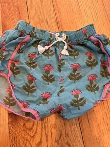 Girls Pink Chicken Blue Floral Cotton Shorts 8y - Picture 1 of 2
