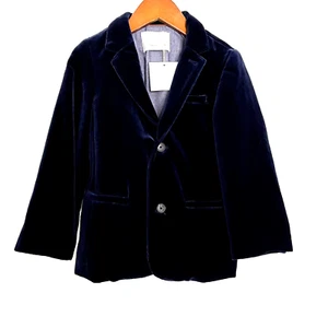 NWT Zara Baby Velvet Blazer Navy Blue Boys size 4-5 years - Picture 1 of 8