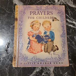 Vintage Hardcover Book Prayers For Children c1942 A Little Golden Book - Picture 1 of 5
