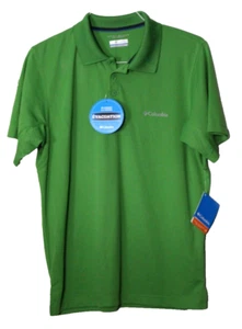 COLUMBIA POLO SHIRT men's size M lime green NWT sun protection moisture wicking - Picture 1 of 5