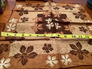 Vintage Shades Of Brown Leaves Hankie VGC 💌 - Picture 1 of 1