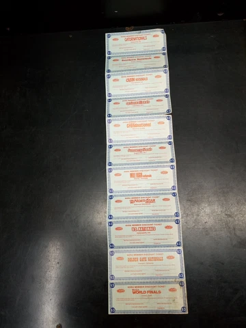 Vintage NHRA Member discount Tickets Gator Nationals Cajun Mile High etc X11 Cover