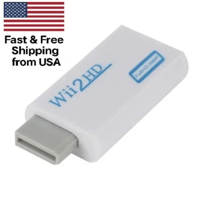 Portable Wii to HDMI Wii2 HDMI Full HD Converter Audio Output Adapter TV - Image 1 of 4