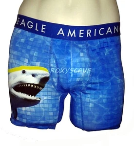NWT AMERICAN EAGLE OUTFITTERS MENS 6" SHARK FLEX TRUNK BLUE AEO BOXER BRIEFS - Picture 1 of 1