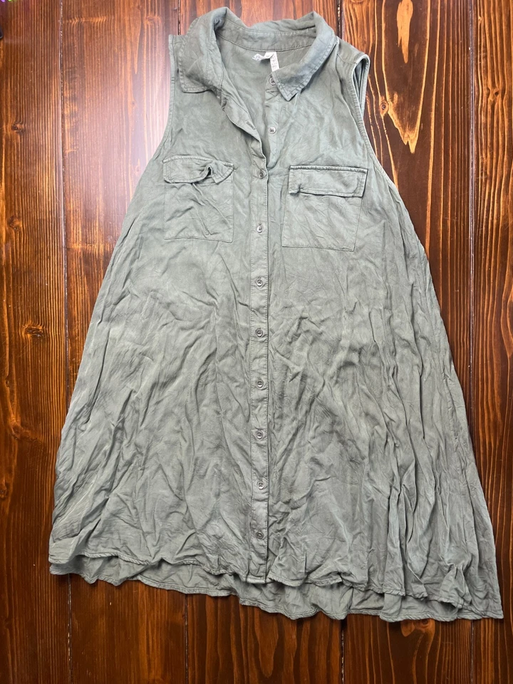 Vestido Mudd, para mujer talla mediana, verde, por encima de la rodilla, sin mangas Foto 1 de 4