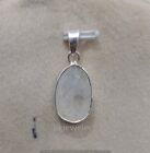 925 Sterling Silver Natural Rainbow Moonstone Cut Pendant Jewelry S 1" P-140