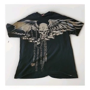 Camiseta Mulisha De Colección Y2K Metal Para Hombre Extra Grande Calavera/Cadenas Gráfico Negra - Imagen 1 de 17