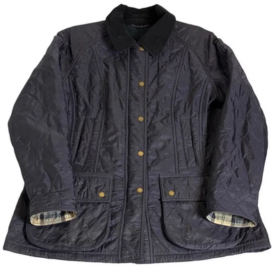 Chaqueta BARBOUR BEADNELL Polarquilt Grande EE. UU. 12 Azul Marino Británico Acolchada Cuello Cuadros Foto 1 de 4